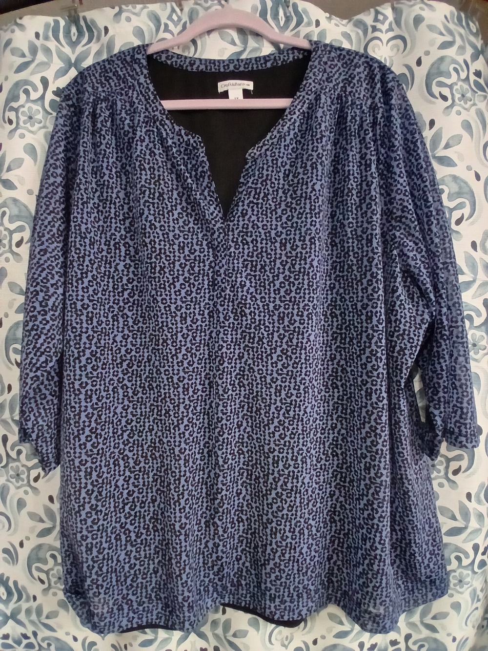 croft & barrow Printed V-Neck Blouse